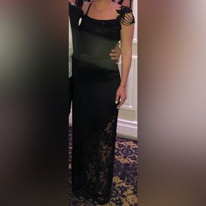 Custom Made Elegant Black Sequin Lace Dress- Black Tabja Dress